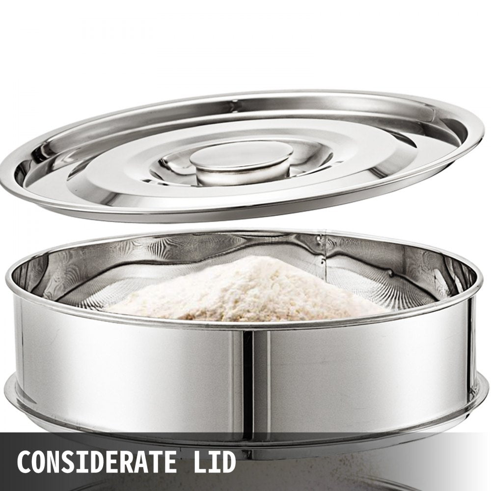 Automatic Sieve Shaker Included 12 Mesh + 80 Mesh Flour Sifter Electric Vibrating Sieve Machine 110V 50W Sifter Shaker Machine 1150 r/min for Rice & Herbal Powder Particles