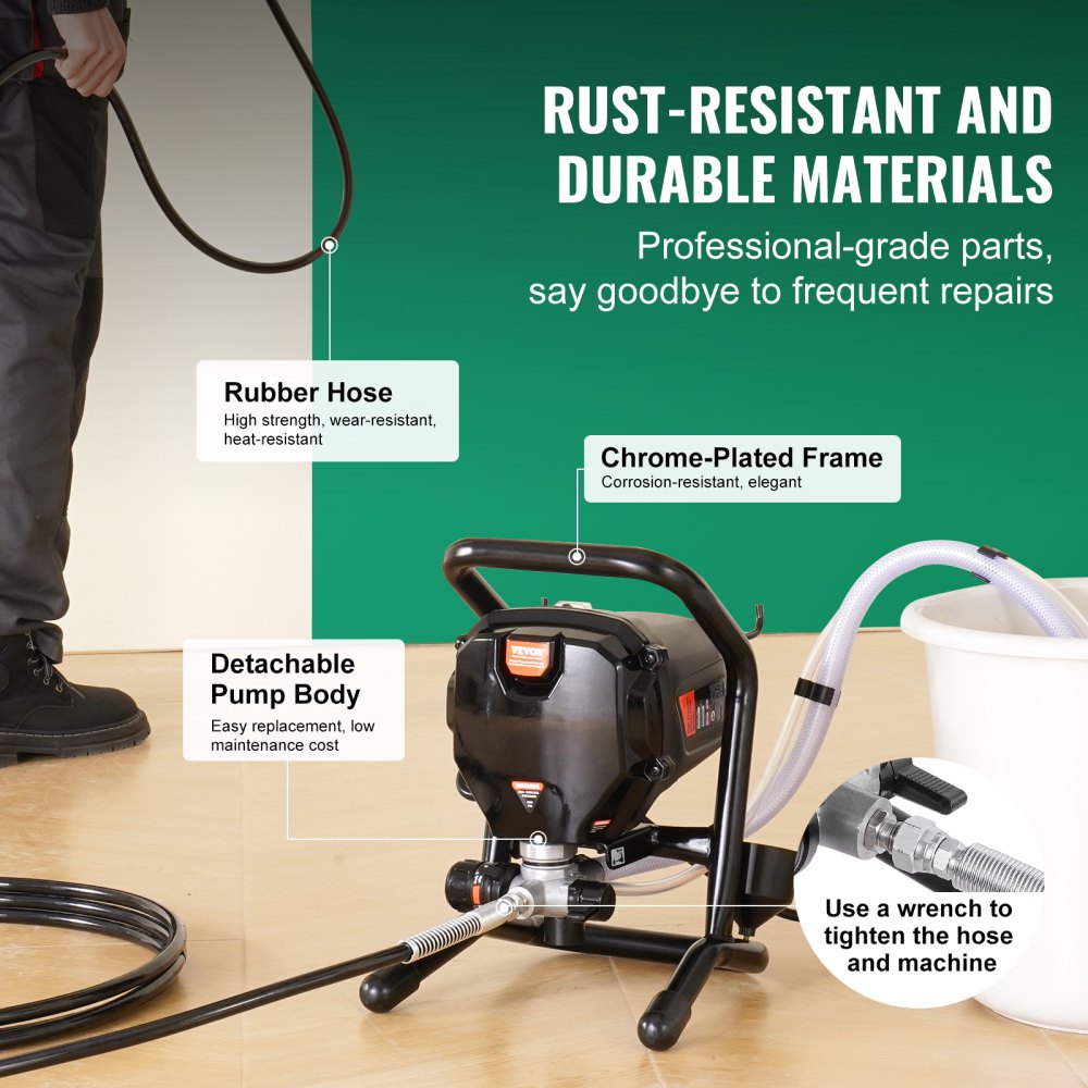 Stand Airless Paint Sprayer, 3000PSI 750W Efficient Electric Airless Sprayer,for Home Interior and Exterior Furniture and Fences, Handheld Paint Sprayers, Fine and Even Painting Effect