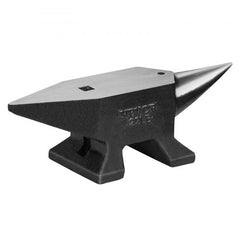 A black 22 lb cast steel anvil with single horn and Bostome 22LBS branding.