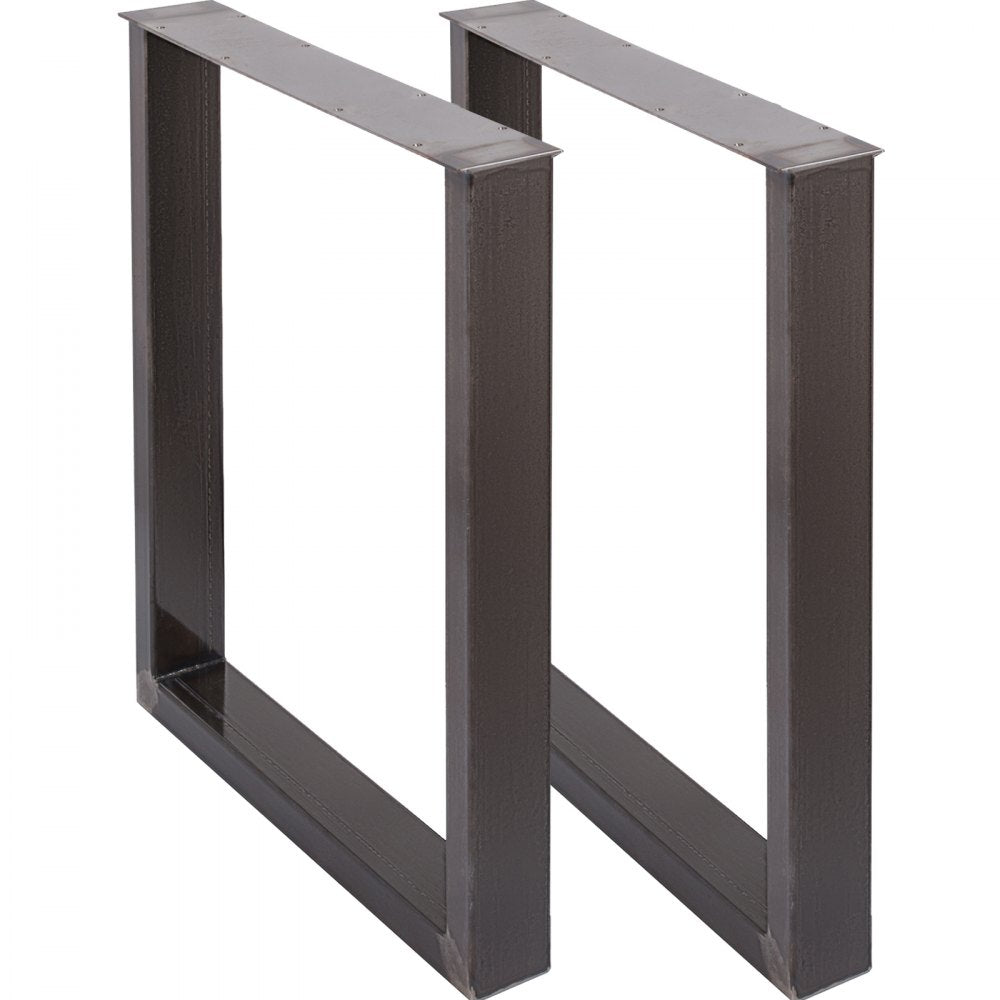 Set of 2 Steel Table Legs, 28``Height 23``Wide Dining Table Legs, Heavy Duty 3.1" Square Box Section Square Table Legs, 28x23x3.1 Inch Original Color Industrial Country Style Metal Dining Legs