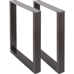 Set of 2 Steel Table Legs, 28``Height 23``Wide Dining Table Legs, Heavy Duty 3.1" Square Box Section Square Table Legs, 28x23x3.1 Inch Original Color Industrial Country Style Metal Dining Legs
