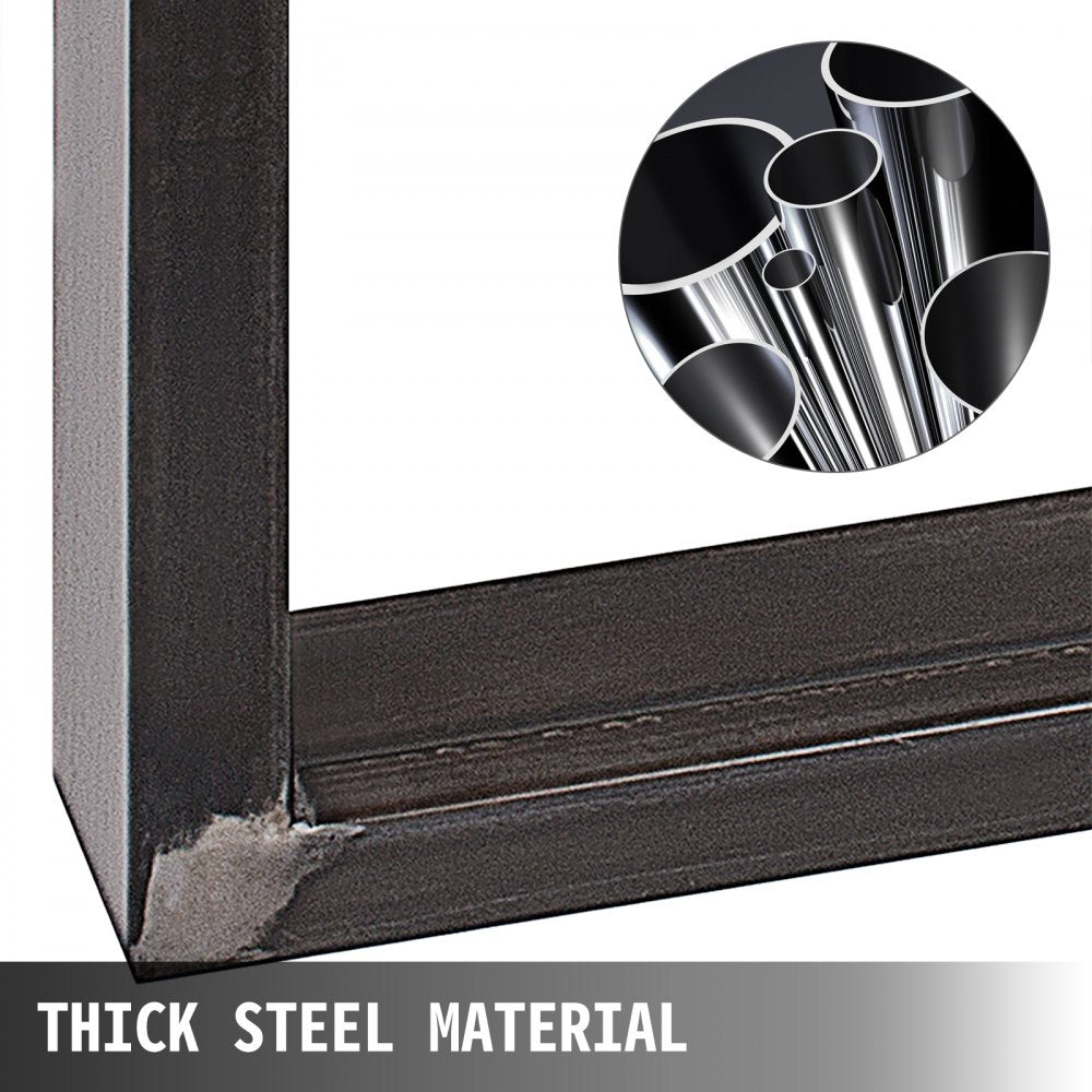 Set of 2 Steel Table Legs, 28``Height 23``Wide Dining Table Legs, Heavy Duty 3.1" Square Box Section Square Table Legs, 28x23x3.1 Inch Original Color Industrial Country Style Metal Dining Legs