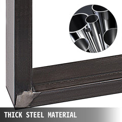 Set of 2 Steel Table Legs, 28``Height 23``Wide Dining Table Legs, Heavy Duty 3.1" Square Box Section Square Table Legs, 28x23x3.1 Inch Original Color Industrial Country Style Metal Dining Legs