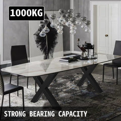 Set of 2 Steel Table Legs, 28``Height 30``Wide Dining Table Legs, Heavy Duty 3.1" Square Box Section X Frame Table Legs, 28x30x3.1 Inch Black Color Industrial Country Style Metal Dining Legs