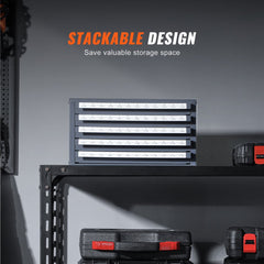 Drill Bit Dispenser Cabinet, Five-Drawer Drill Bit Organizer Cabinet for #1 to #60 Steel Drill Dispenser Organizer Cabinet with Labels, Stackable Drill Dispenser for Drill Bit Storage