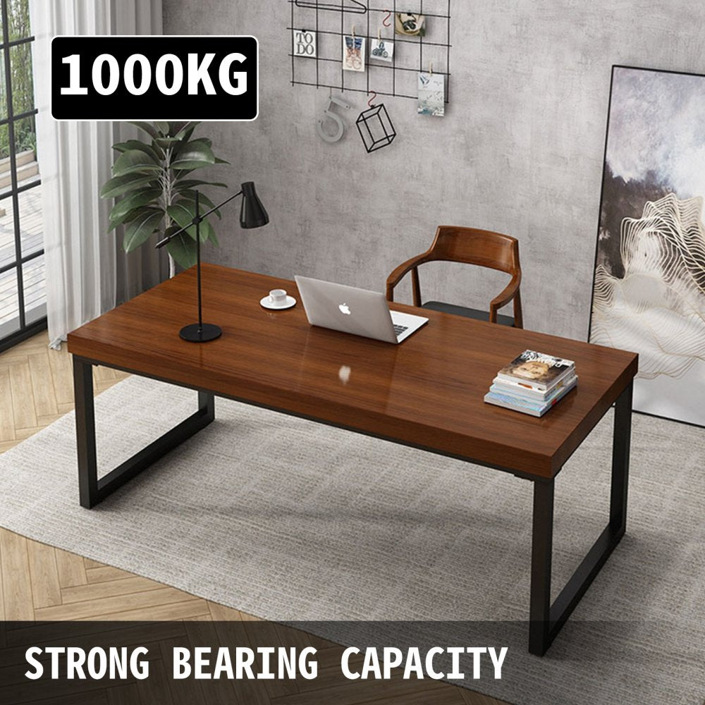 Set of 2 Steel Table Legs, 28``Height 27``Wide Dining Table Legs, Heavy Duty 3.1" Width Box Section Square Table Legs, 28x27x3.1 Inch Black Color Industrial Country Style Metal Dining Legs