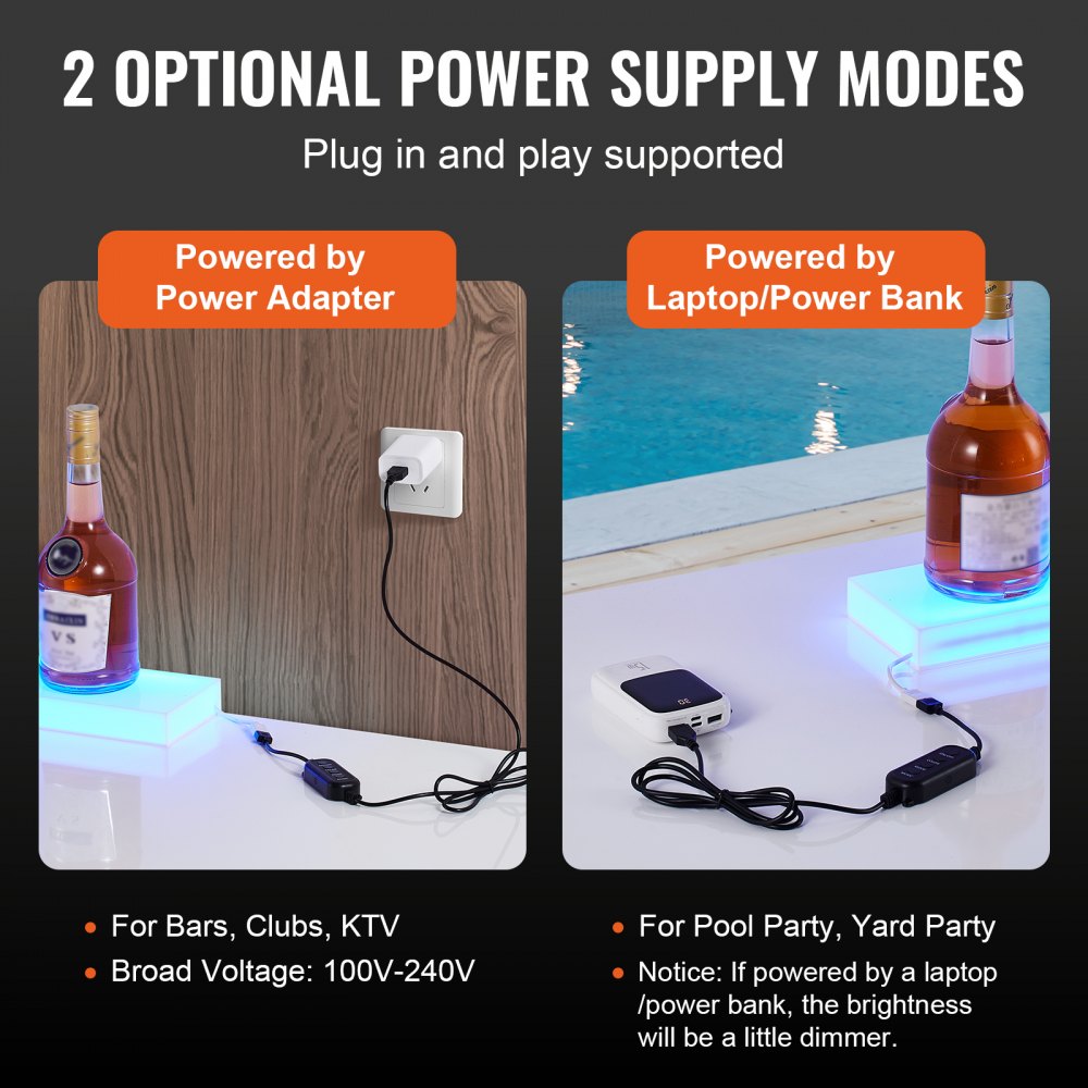 Wall Mounted LED Lighted Liquor Bottle Display Home Bar Shelf  30" 1-Step