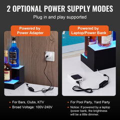 LED Lighted Liquor Bottle Display Bar Shelf RF & App Control 24" 2-Step