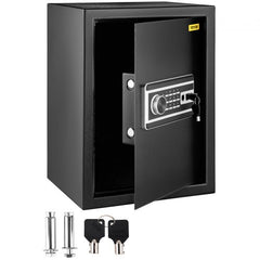 Safe Box, 2.1 CU.FT Fingerprint Safe Box for Money w/ 2 Keys & Digital Keypad, Q235 Steel Safe Box for Storing Cash, Jewelry, Pistols, Documents, Watches in Home & Office & Hotel