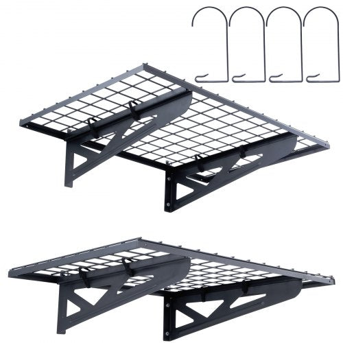 Garage Storage Shelving, 2 Pack, 3 x 2 ft Heavy Duty Garage Shelves Wall Mounted, 500 lbs Load Capacity(Total) Garage Storage Rack Floating Shelves, Suitable for Shop, Shed, Garage Storage