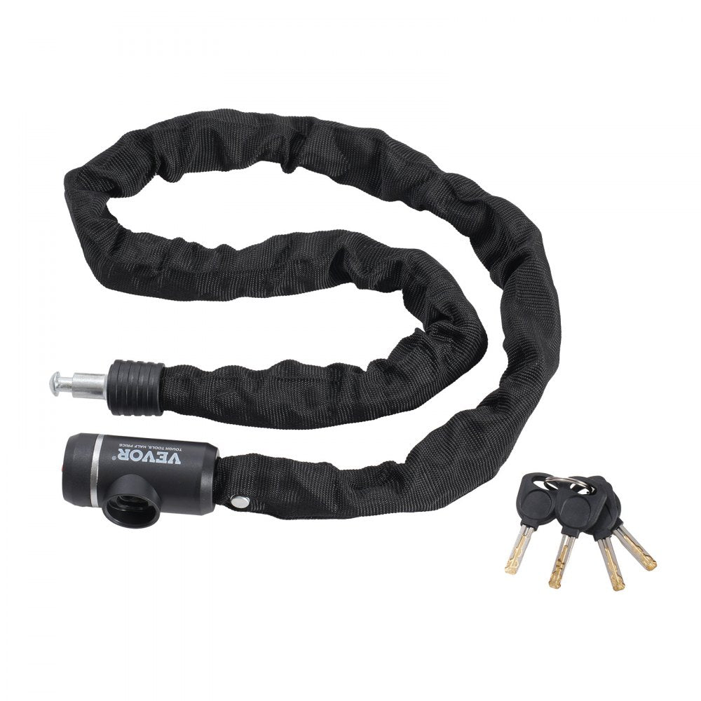 Bike Chain Lock 3.94FT Heavy Duty Bike Lock Anti-Theft Bicycle Chain Lock 10mm Thicker Bicycle Lock Chain with 3 Keys for E-Bike, Motorcycle