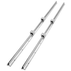 Linear Guide Rail Set, SBR20 1500mm, 2 PCS 59 in/1500 mm SBR20 Guide Rails and 4 PCS SBR20UU Slide Blocks, Linear Rails and Bearings Kit for Automated Machines DIY Project CNC Router Machines
