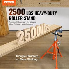 Bostome Roller Stand with adjustable height and sturdy triangular base for heavy loads.