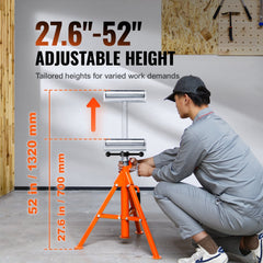 Bostome Roller Stand with adjustable height and 2500 lbs load capacity for heavy materials.