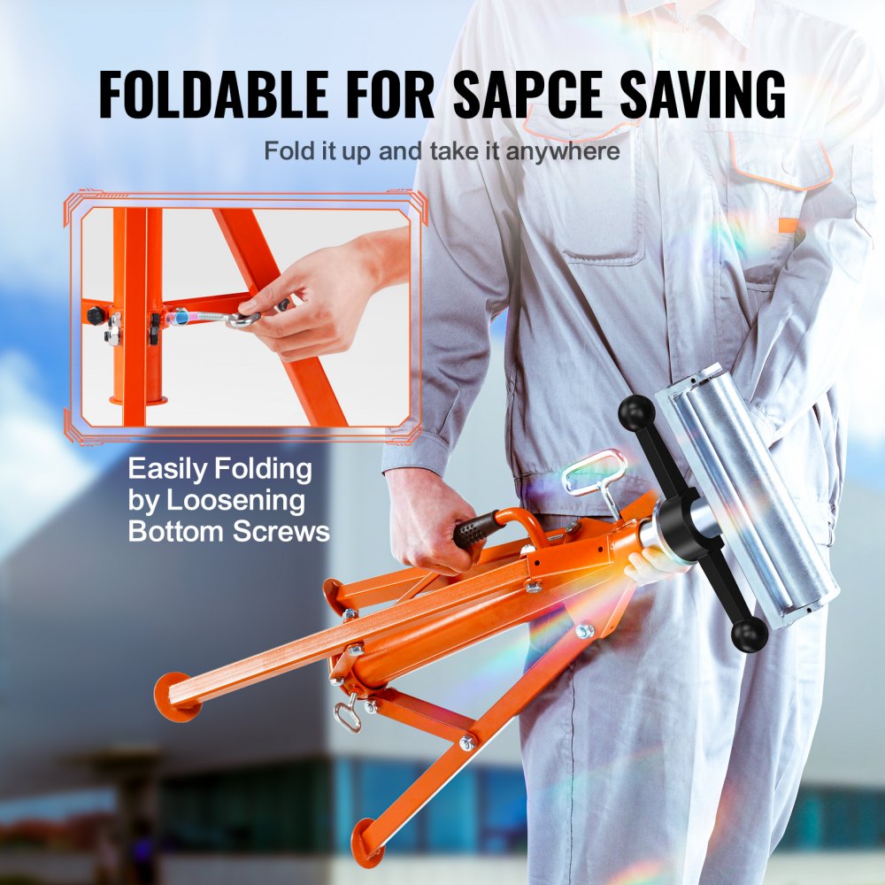 Bostome Roller Stand with adjustable height and sturdy triangular base for heavy loads.