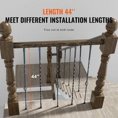 Matte black galvanized steel stair balusters in a 10-pack with spiral and single-basket designs.