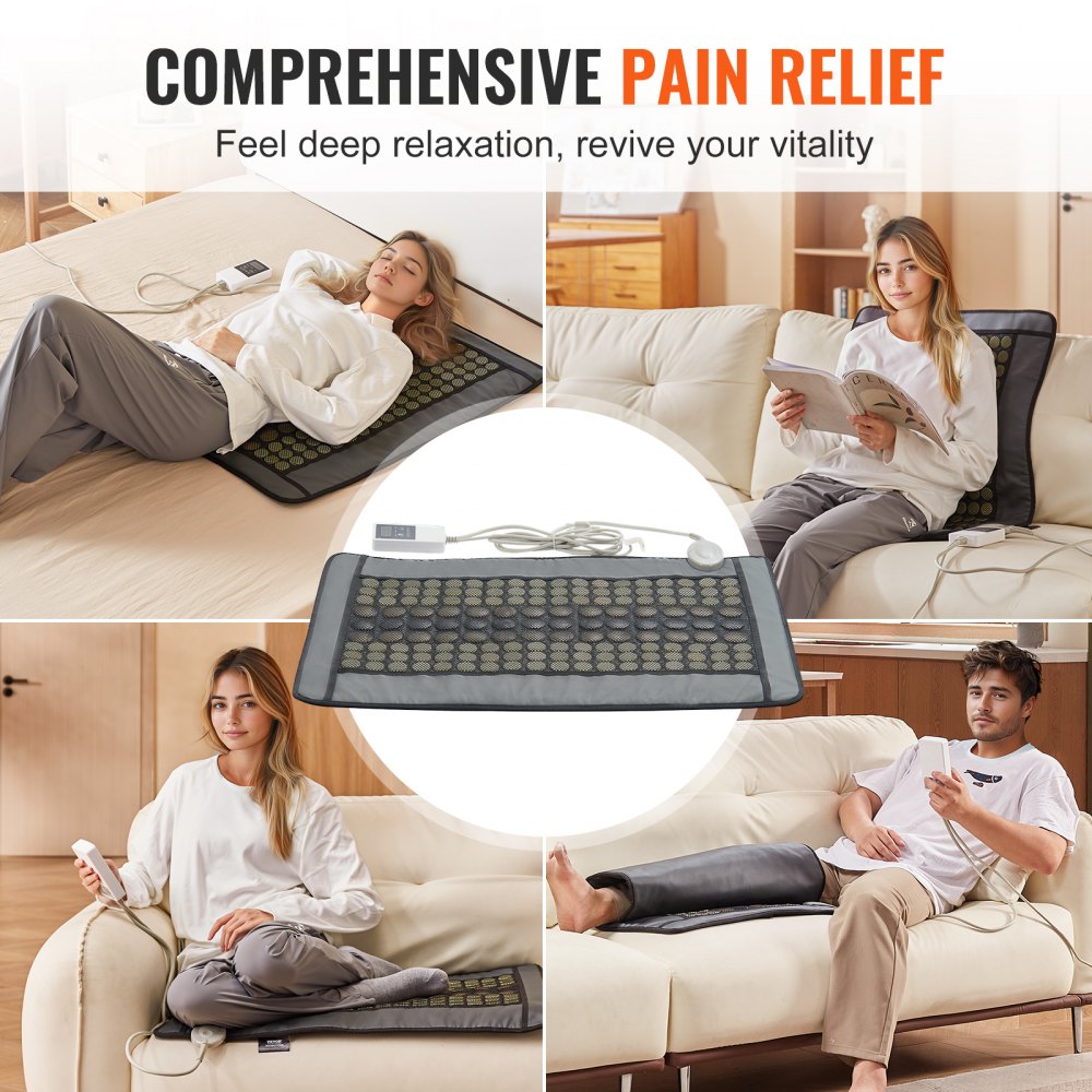 Far Infrared Heating Pad 108 Natural Jade 42 Tourmaline Stone Heating Pad