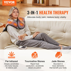 Far Infrared Heating Pad 54 Natural Jade & 30 Tourmaline Stone Heating Pad