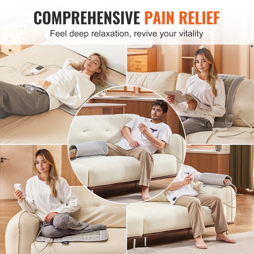 Far Infrared Heating Pad 52 Natural Jade & 20 Tourmaline Stone Heating Pad