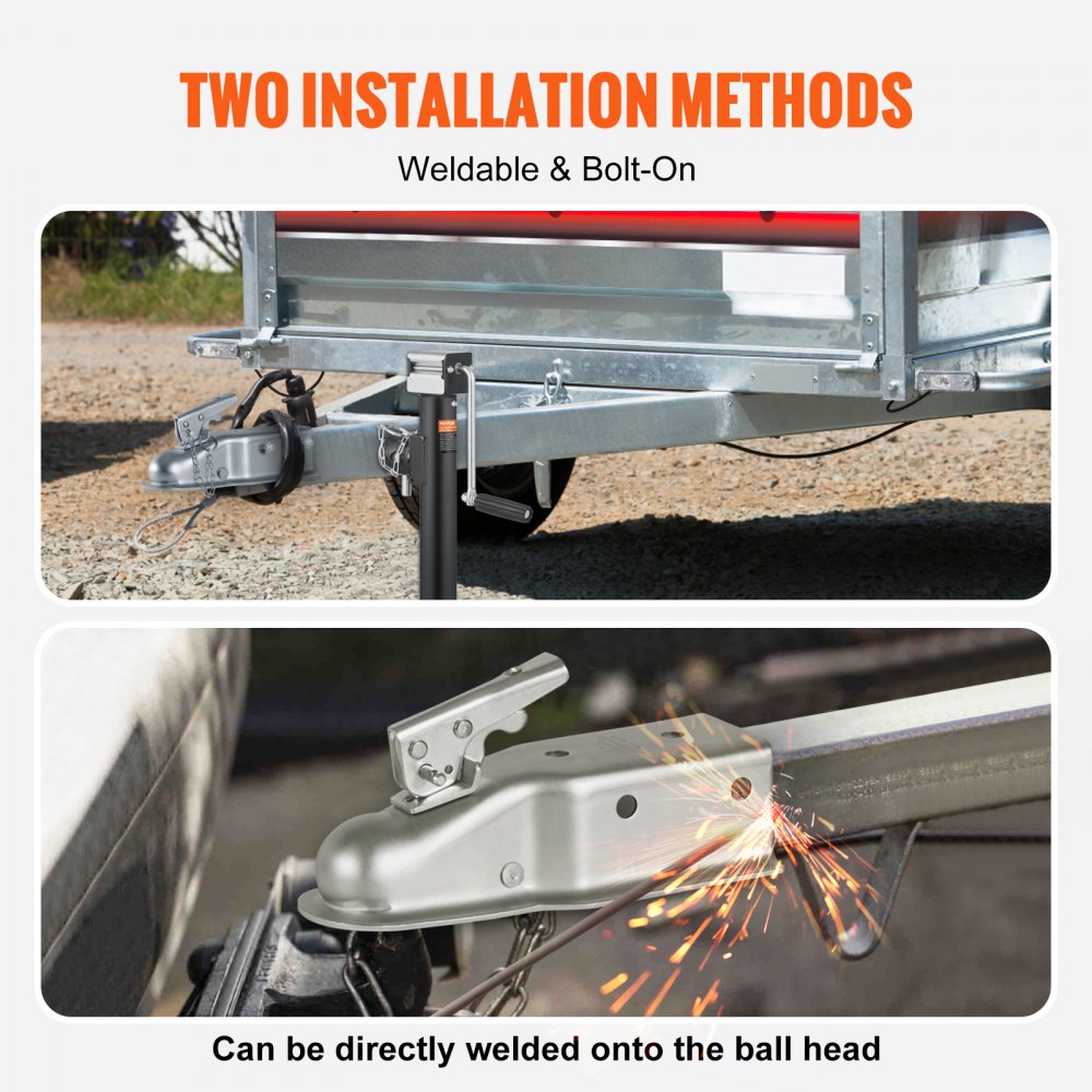 Straight Trailer Coupler, for 2-Inch Hitch Ball, 3-Inch Channel, 5000 lbs Capacity, Heavy Duty Trailer Tongue Coupler, Ideal for Towing Station Wagons, Pickup Trucks, SUVs, Zinc Plated Surface
