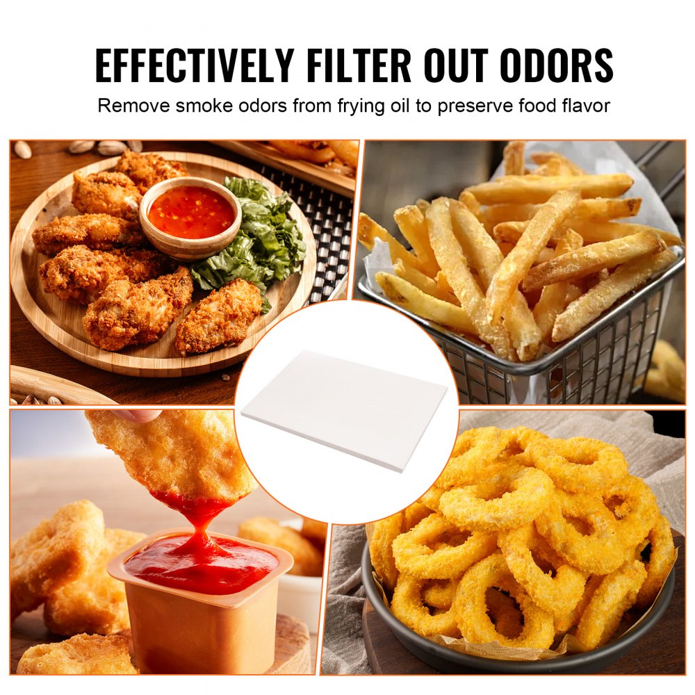 Fryer Filter Paper, 100 Sheets, 25.7" x 16.9", Replacement Deep Fryer Filter Sheets for 55L Commercial Mobile Fryer Filter Machine, for Restaurant, Fast Food Shop, Carnival Concession Stand