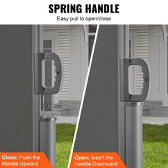Retractable Side Awning, 71``118`` Full Aluminum Rust-Proof Outdoor Privacy Screen, Folding Room Divider Fence & Wind Screen for Patio Sun Shade, Backyard, Balcony, Roof Terraces and Pools, Grey