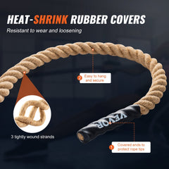 1.5"x15FT Gym Climbing Rope Fitness Strength Training Rope Home Exercise