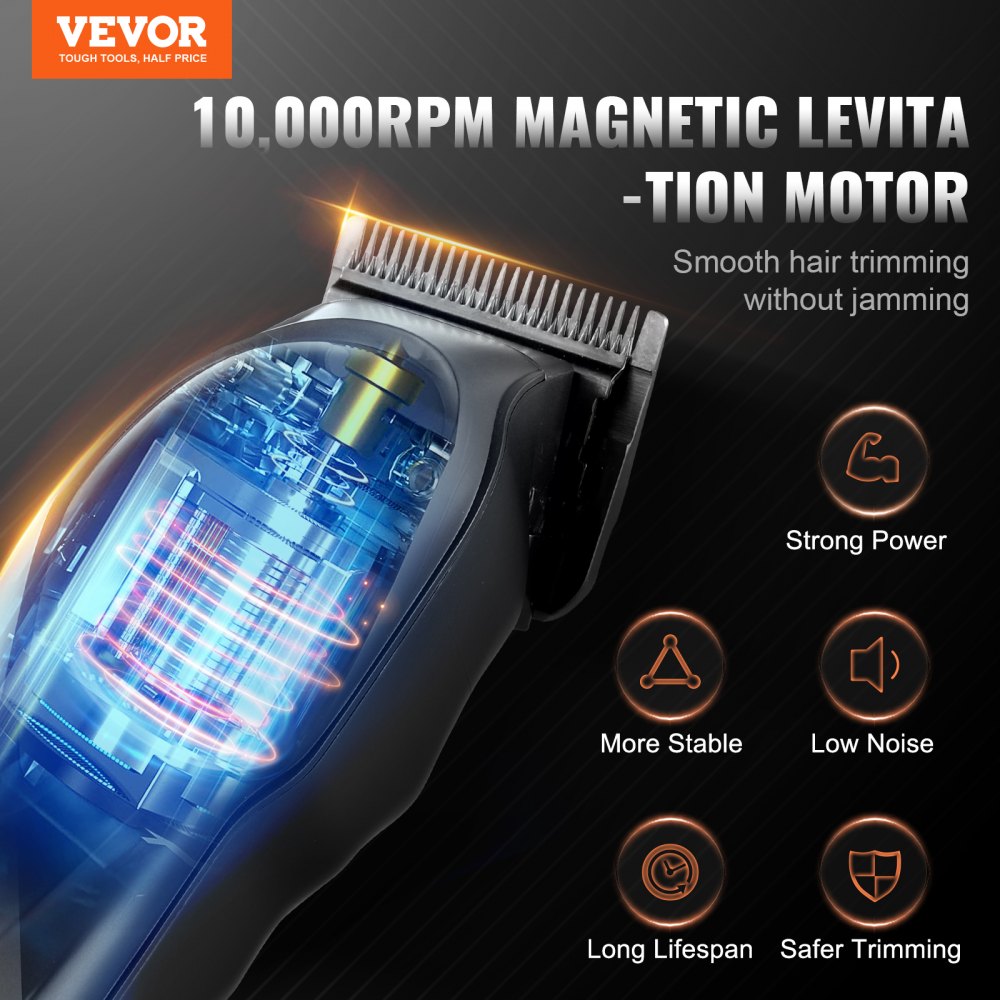Professional Hair Clipper Men`s Barber Clipper 10000RPM & DLC Fade Blade