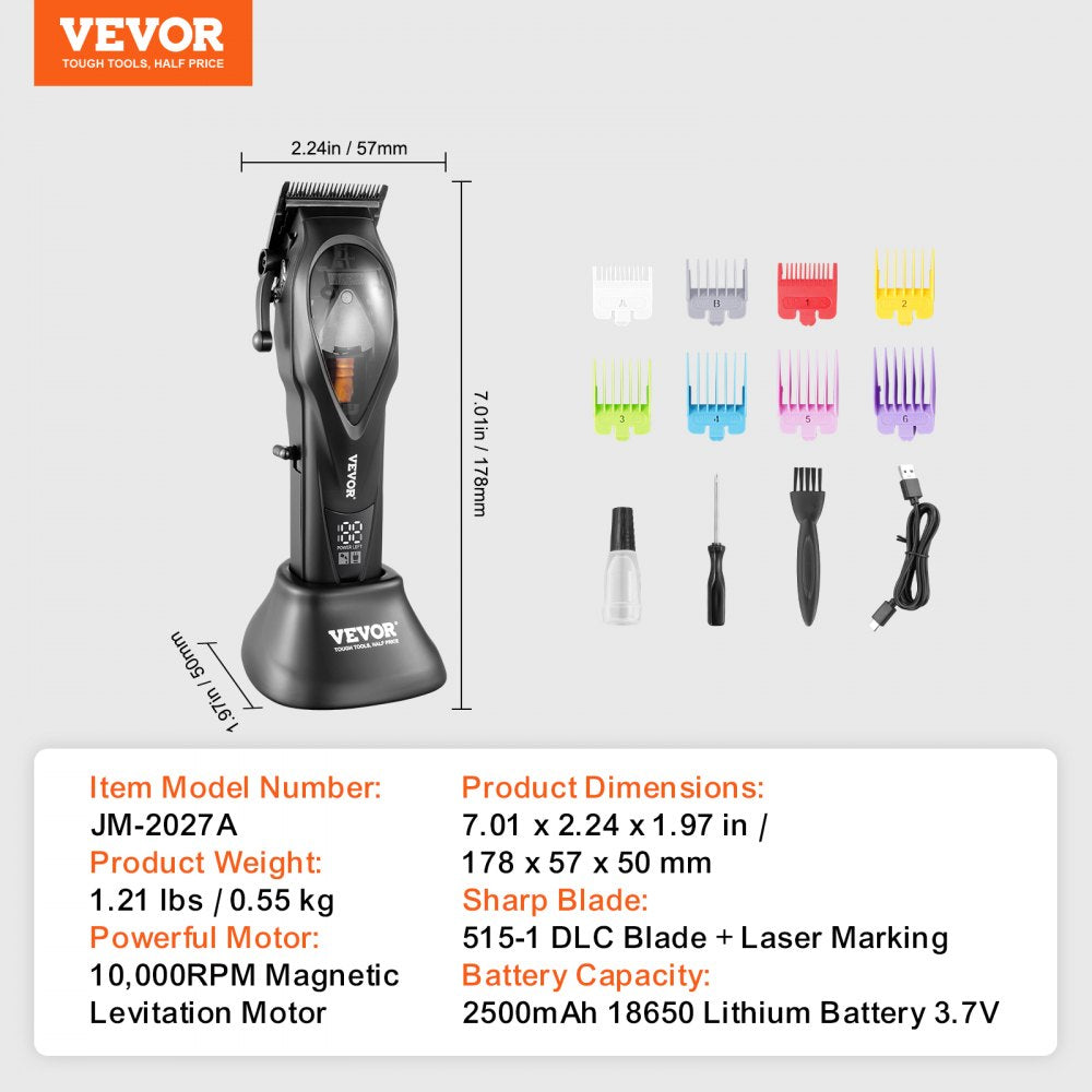 Professional Hair Clipper Men`s Barber Clipper 10000RPM & DLC Fade Blade
