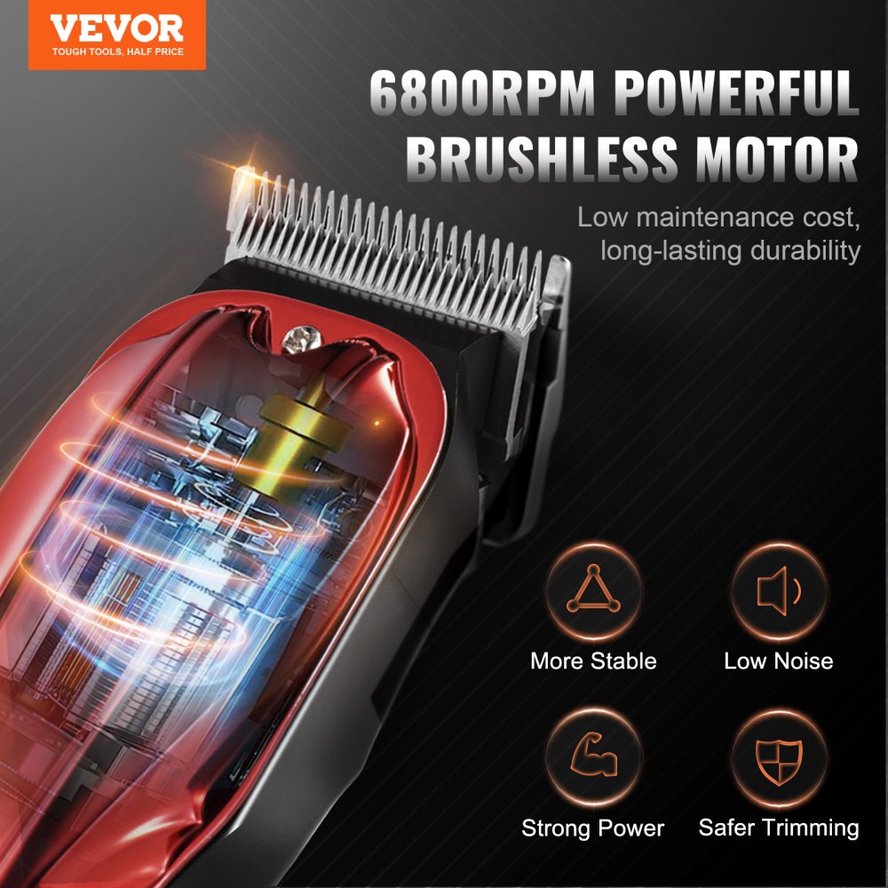 Professional Hair Clipper Men`s Barber Clipper 6800RPM with LCD Display