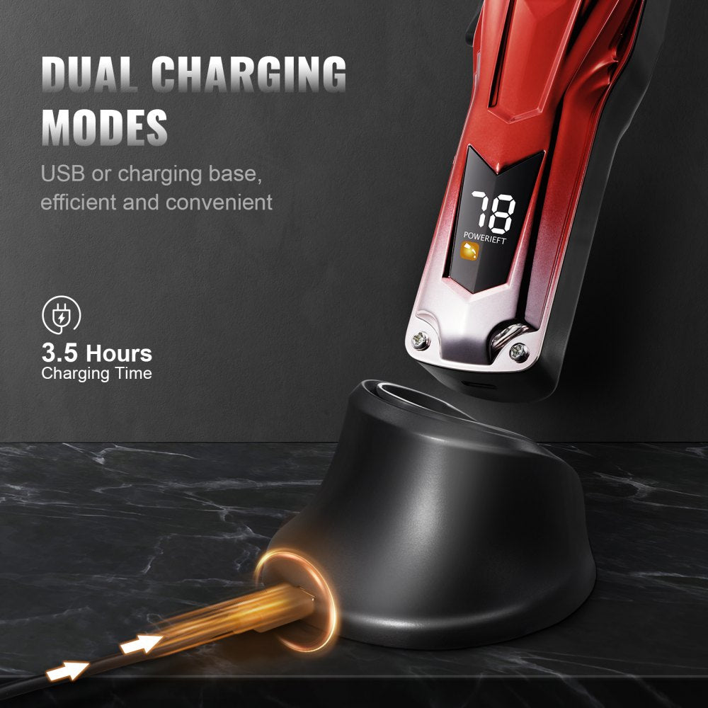 Professional Hair Clipper Men`s Barber Clipper 6800RPM with LCD Display
