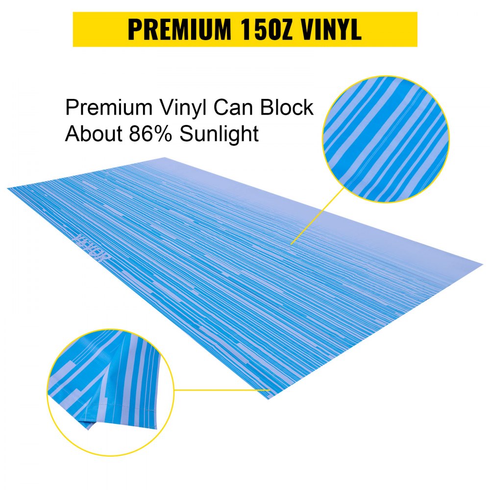 RV Awning 16` Camper Awning Fabric, Trailer Awning Canopy Patio Camping Car Awning, Durable 15oz Vinyl Roller Tube for RV, Van, SUV, Patio Awning Replacement Ocean Blue Fade
