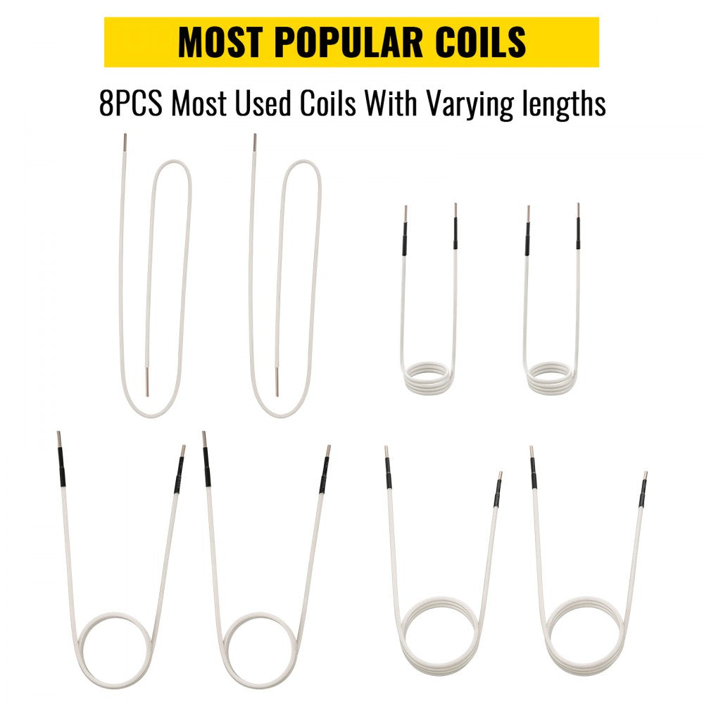 Induction Heater Inductor Coil Kits, Magnetic Mini Induction Heater Kit, Flameless Heat Accessories 8pcs, Heat Resistant Induction Heater Tool with Flexibility For Removing Rusty Bolts and Nuts