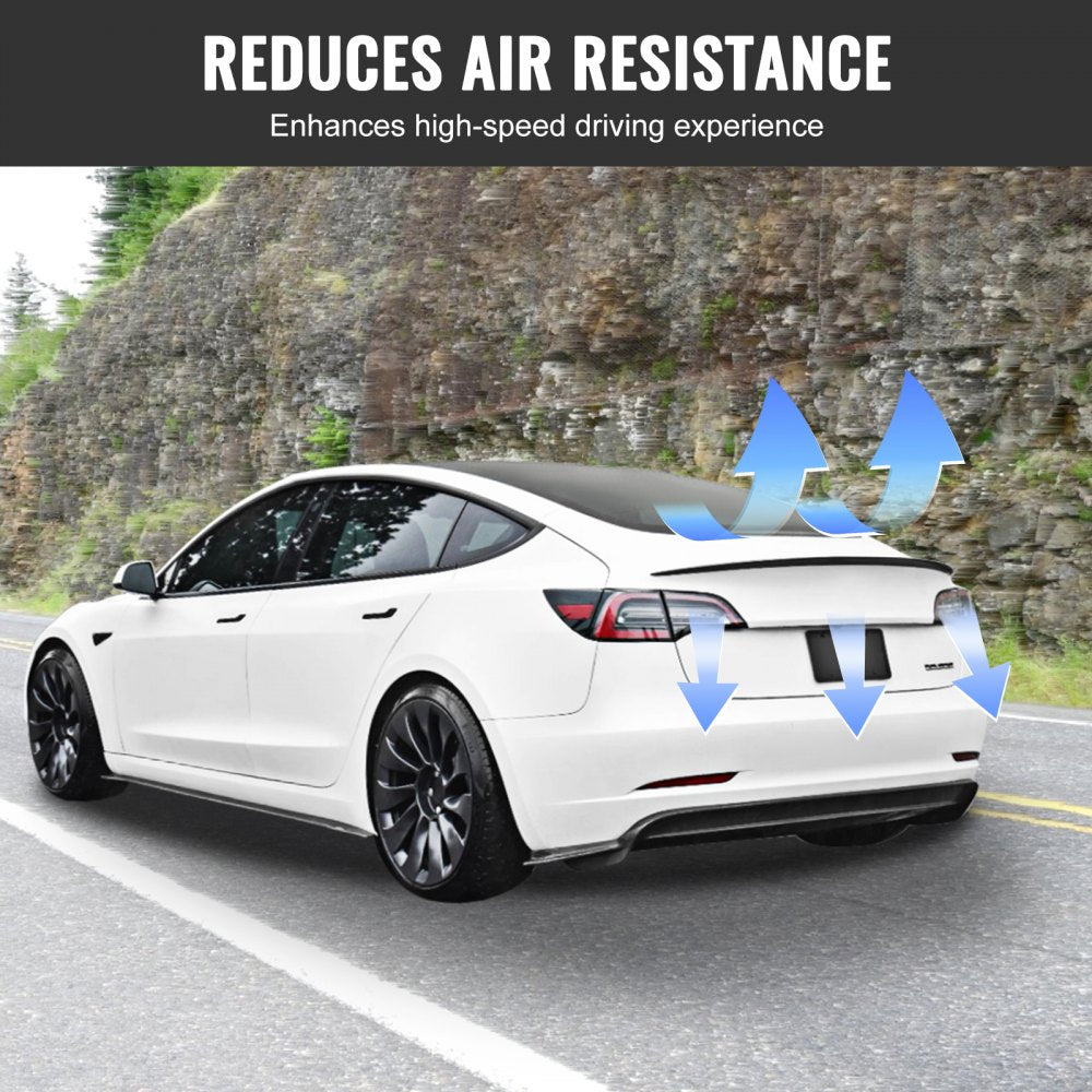 GT Wing Car Spoiler, 48.2 inch Spoiler, Compatible with Tesla Model 3, High Strength ABS Material, Baking Paint, Car Rear Spoiler Wing, Racing Spoilers for Cars, Matte Black