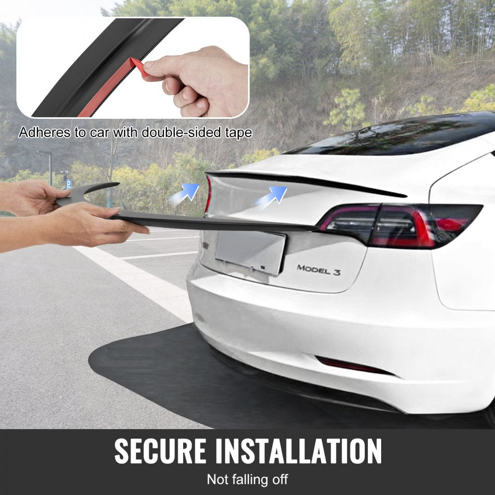 GT Wing Car Spoiler, 48.2 inch Spoiler, Compatible with Tesla Model 3, High Strength ABS Material, Baking Paint, Car Rear Spoiler Wing, Racing Spoilers for Cars, Matte Black