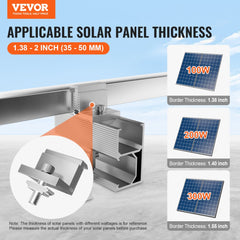 Solar Panel Z Mounting Bracket 35-50mm Adjustable Bracket End Clamps 40PCS