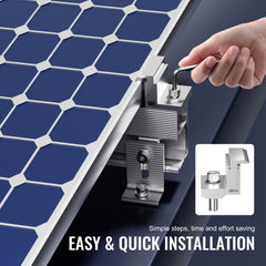 Solar Panel Z Mounting Bracket 35-50mm Adjustable Bracket End Clamps 40PCS