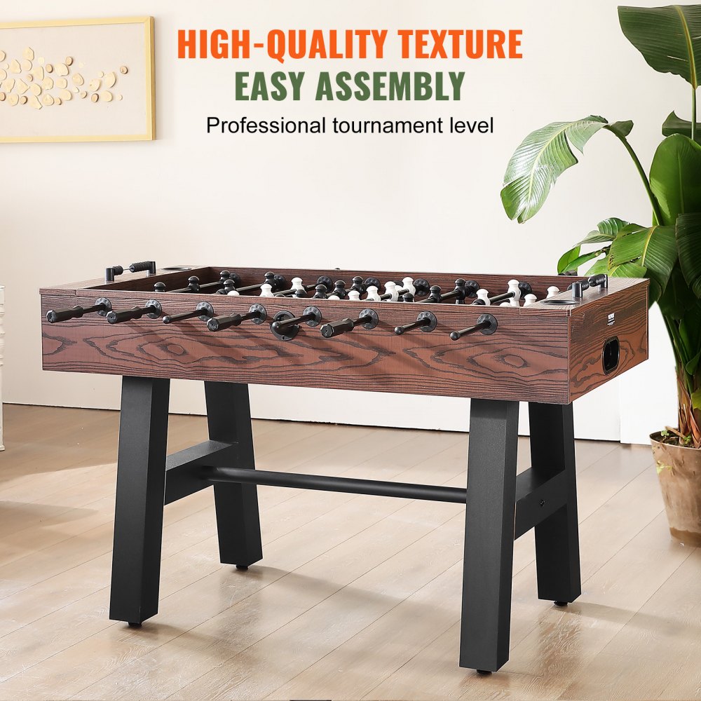 Foosball Table, 55 inch Standard Size Foosball Table, Indoor Full Size Foosball Table for Home, Family, and Game Room, Soccer with Foosball Table Set, Includes 4 Balls and 2 Cup Holders