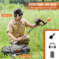 Bostome metal detector with 8" waterproof coil and adjustable handle for adults and kids.