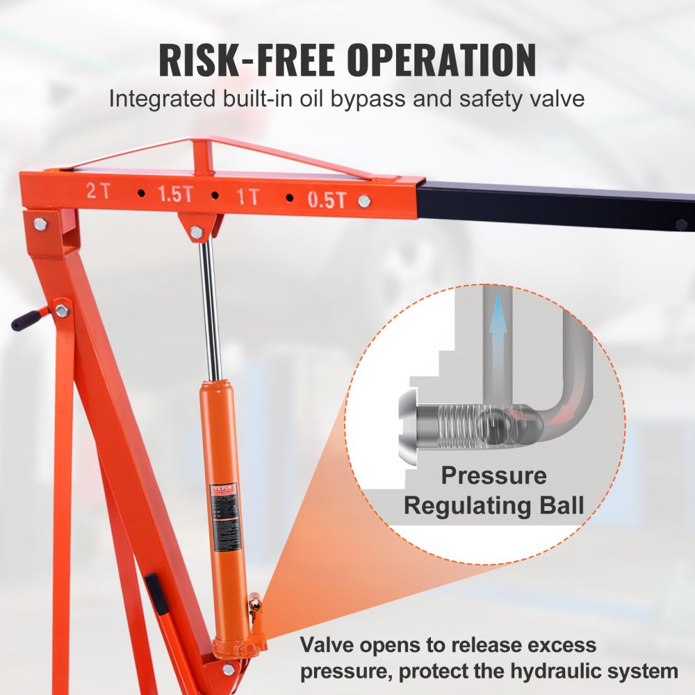 Hydraulic Long Ram Jack 3Ton Clevis Base Engine Hoist Cylinder Single Pump