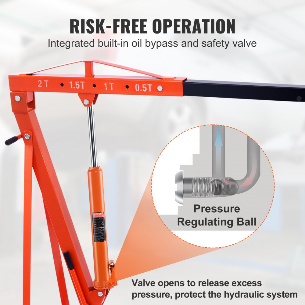 Hydraulic Long Ram Jack 8Ton Clevis Base Engine Hoist Cylinder Single Pump