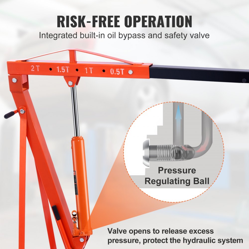 Hydraulic Long Ram Jack 8 Ton Clevis Base Engine Hoist Cylinder Dual Pump