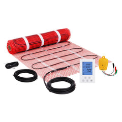 Floor Heating Mat, 20 Sq. ft, Electric Radiant In-Floor Heated Warm System with Digital Floor Sensing Thermostat, Includes Installation Monitor, Adhesive Back for Easy Installation on The Floor