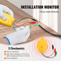 Floor Heating Mat, 10 Sq.ft, Electric Radiant In-Floor Heated Warm System with Digital Floor Sensing Thermostat, Includes Installation Monitor, Adhesive Back for Easy Installation on The Floor