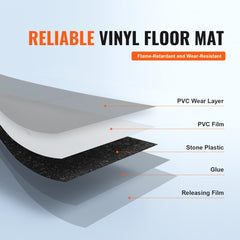 Self Adhesive Vinyl Floor Tiles 12 x 12 inch, 50 Tiles 1.5mm Thick Peel & Stick, White Marble Texture DIY Flooring for Kitchen, Dining Room, Bedrooms & Bathrooms, Easy for Home Decor