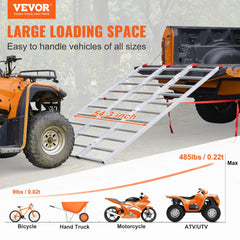 Tri-Fold Aluminum Loading Ramp 1500 lbs 77" x 54" for Tractors ATVs UTVs