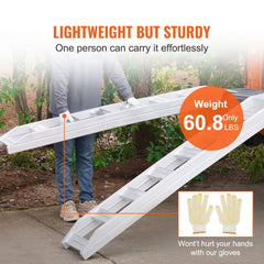 Aluminum Ramps, 8810 lbs, Heavy-duty Ramps with Top Hook Attaching End, Universal Loading Ramp for Motorcycle, Tractor, ATV/UTV, Trucks, Lawn Mower, 72"L x 15"W, 2Pcs
