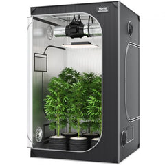 4x4 Grow Tent, 48`` x 48`` x 80``, High Reflective 2000D Mylar Hydroponic Growing Tent with Observation Window, Tool Bag and Floor Tray for Indoor Plants Growing
