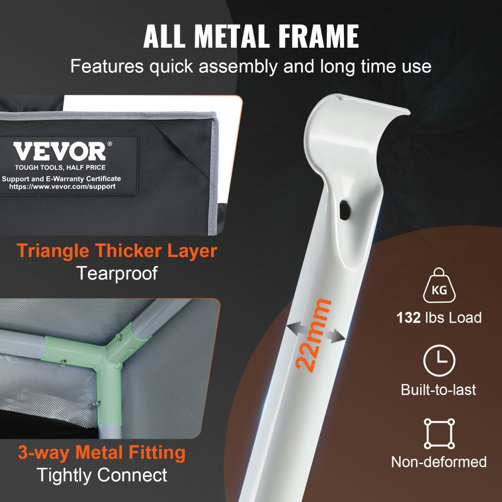 4x4 Grow Tent, 48`` x 48`` x 80``, High Reflective 2000D Mylar Hydroponic Growing Tent with Observation Window, Tool Bag and Floor Tray for Indoor Plants Growing