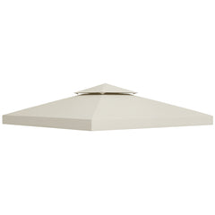 10' x 10' Gazebo Replacement Canopy 2 Tier Top UV Cover Pavilion Garden Patio Outdoor Cream White (TOP ONLY)